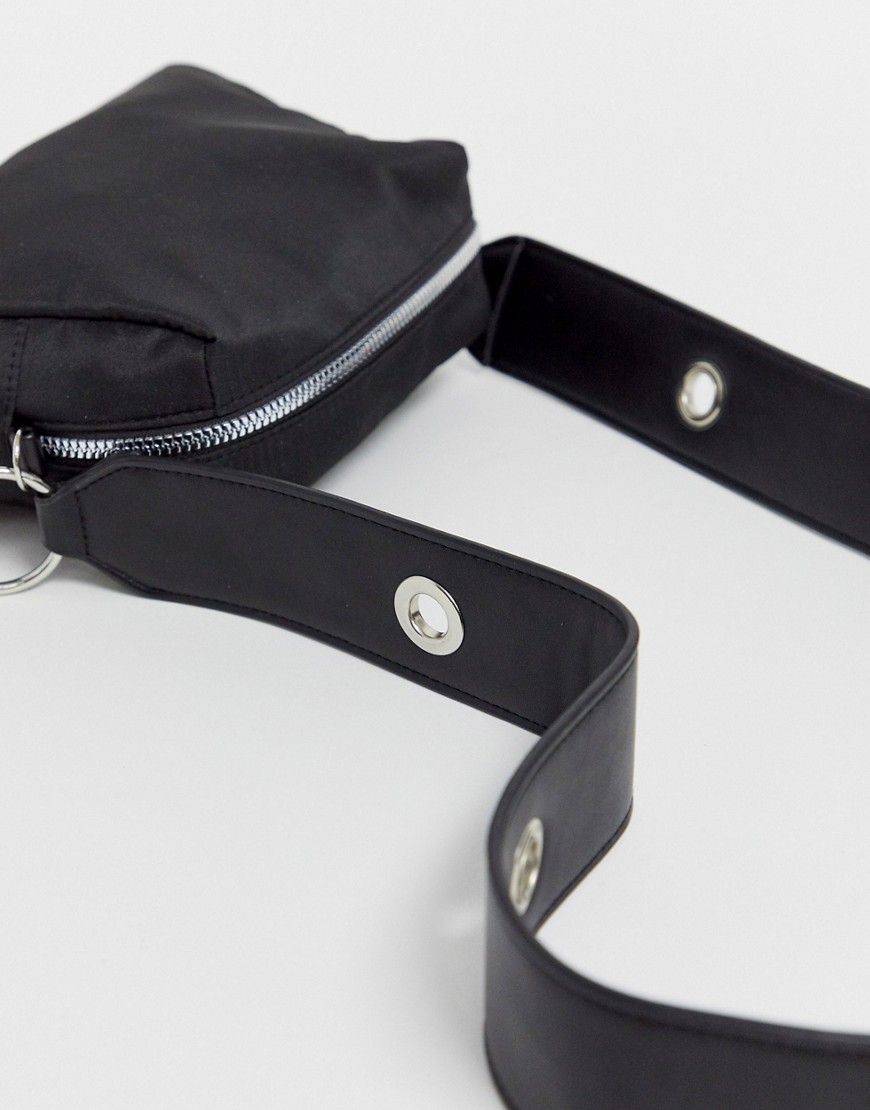фото Эксклюзивная нейлоновая сумка через плечо с люверсами my accessories london-черный