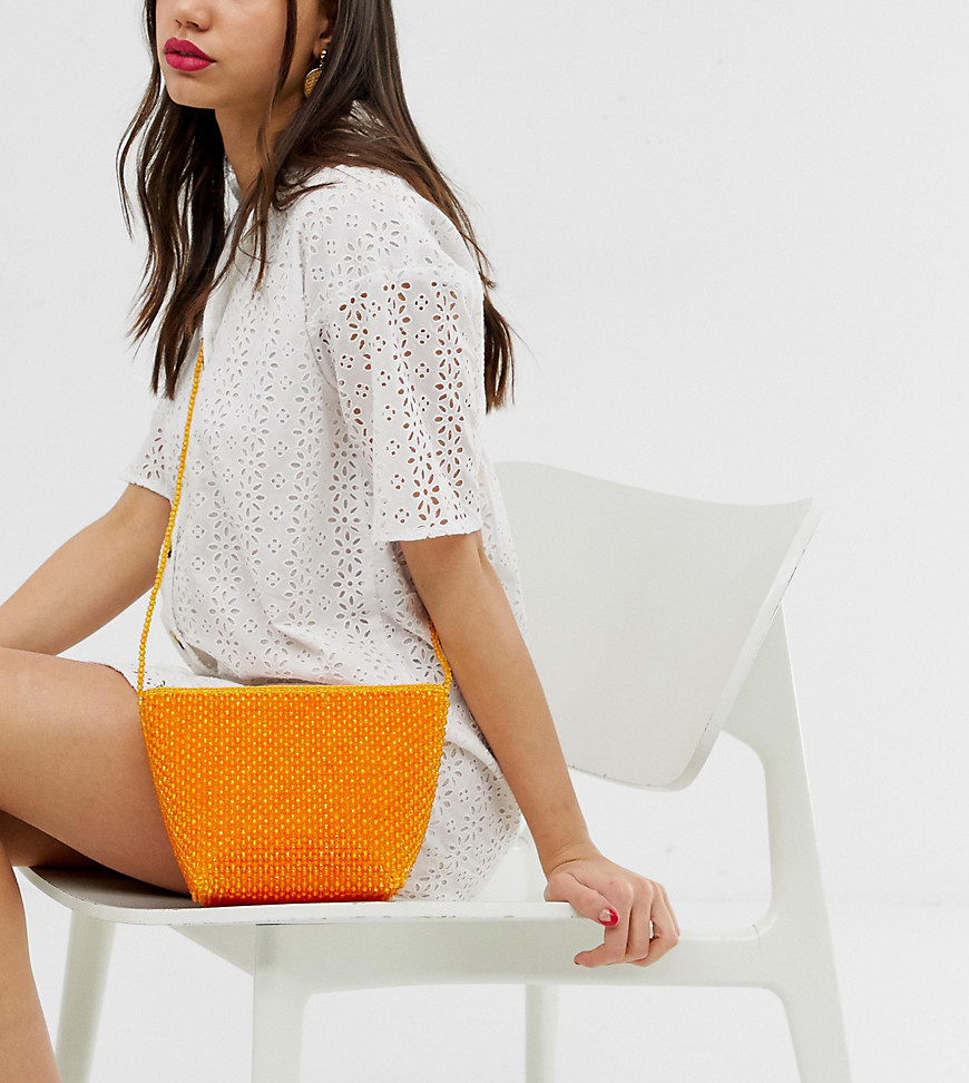 фото Эксклюзивная оранжевая сумка через плечо с дизайном из бисера из каучука south beach-оранжевый