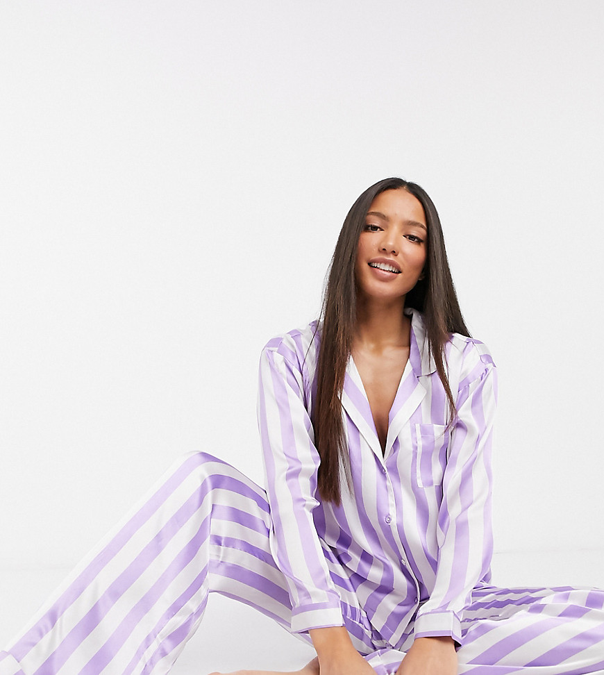 фото Эксклюзивная пижама с брюками asos design tall-фиолетовый asos tall