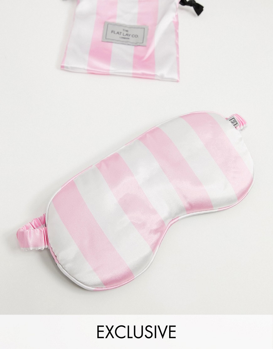фото Эксклюзивная розовая маска для сна the flat lay co. x asos - pink candy stripe-розовый flat lay company