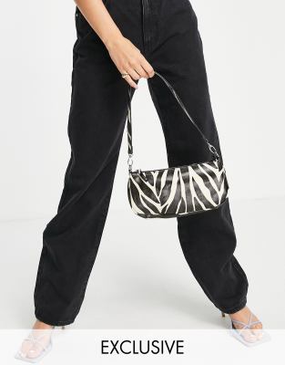 Аксессуары  Asos Эксклюзивная сумка на плечо в стиле 90-х с зебровым принтом My Accessories London-Разноцветный