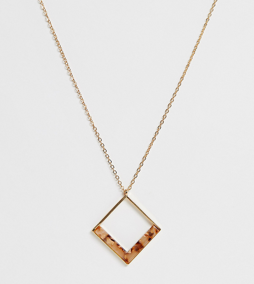 фото Эксклюзивное ожерелье с квадратной подвеской glamorous-золотой