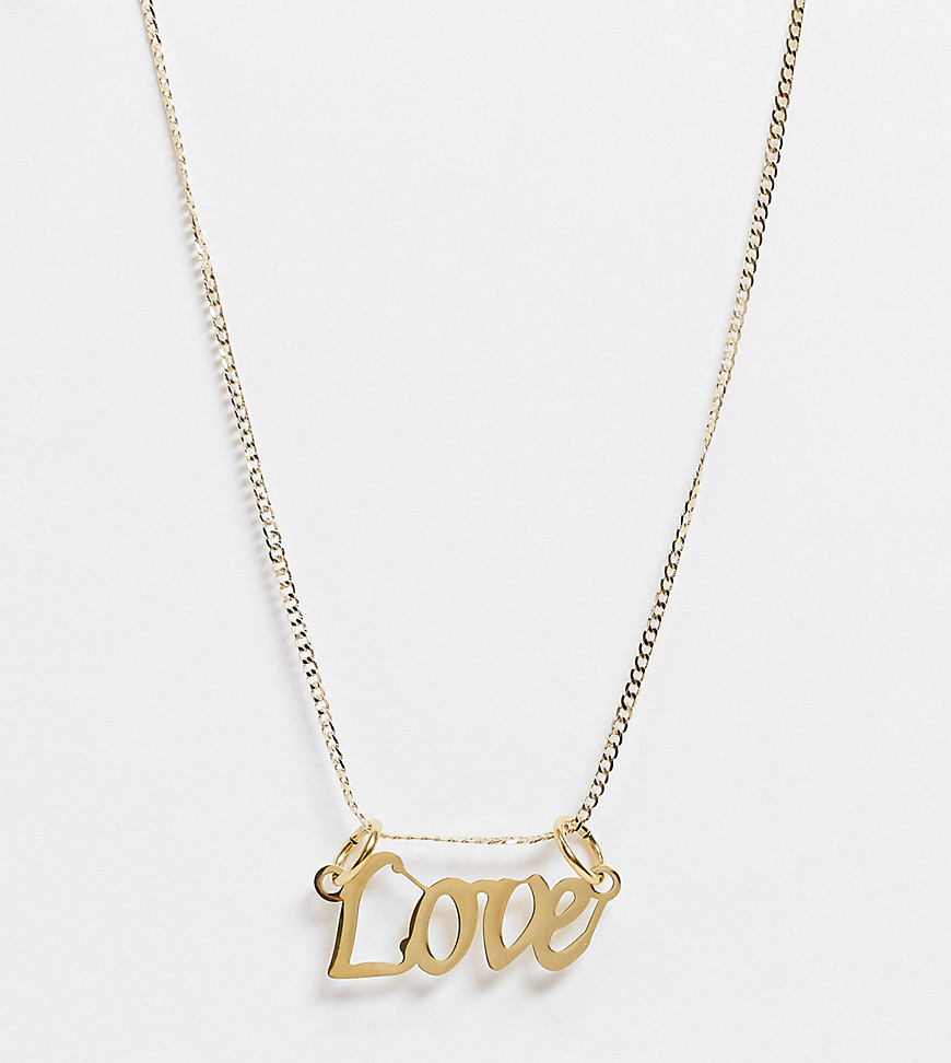 фото Эксклюзивное ожерелье с подвеской в виде надписи "love" image gang curve-золотистый