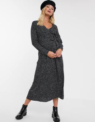 фото Эксклюзивное платье миди в горошек на пуговицах asos design maternity-мульти asos maternity