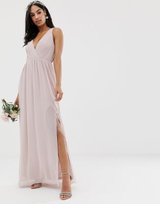 tfnc pleated maxi bridesmaid dress
