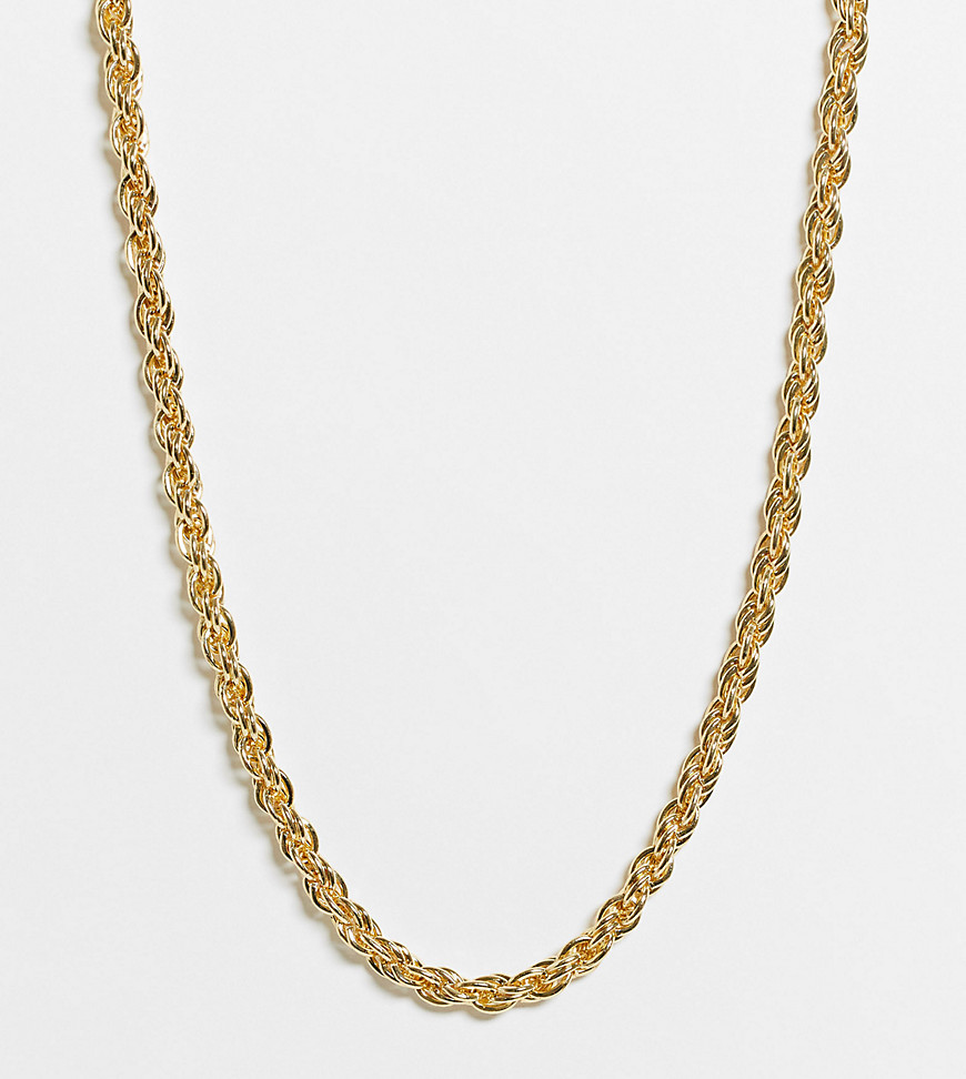 фото Эксклюзивное золотистое массивное ожерелье с плетеным дизайном designb london curve-золотистый