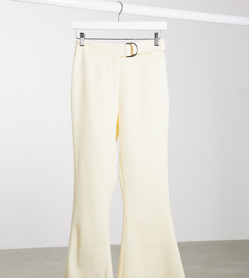 фото Эксклюзивные брюки кремового цвета с поясом 4th + reckless petite-кремовый