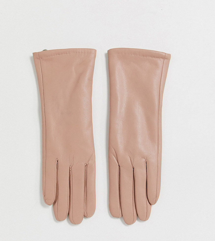 фото Эксклюзивные розовые перчатки из искусственной кожи со вставками для сенсорных экранов my accessories london-розовый