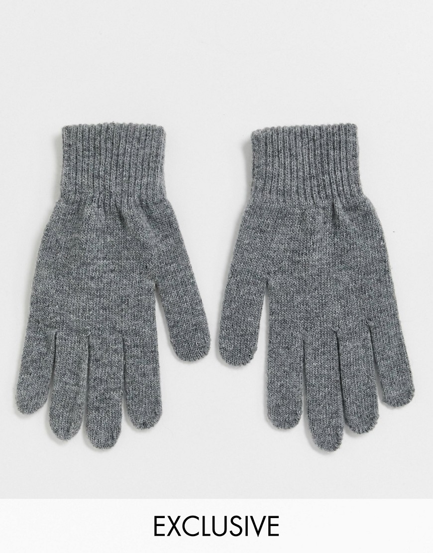 фото Эксклюзивные трикотажные перчатки серого цвета my accessories london-серый