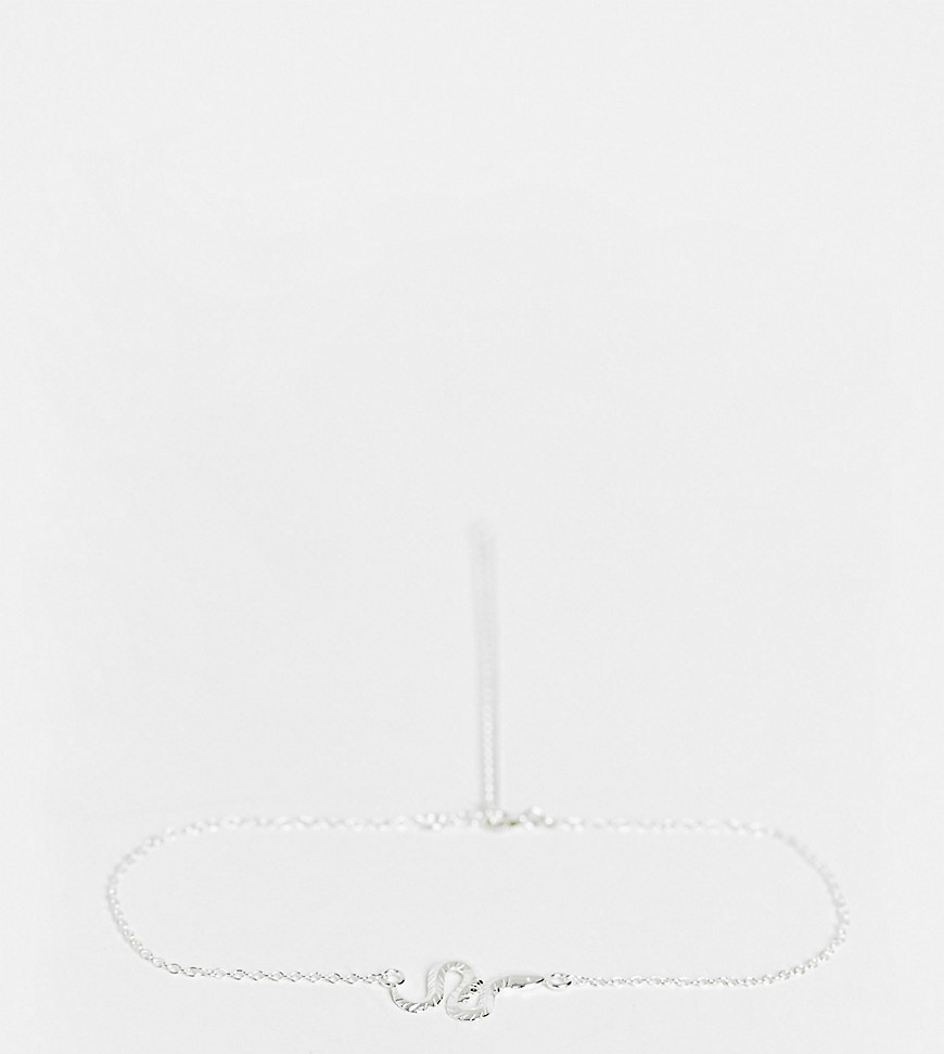 фото Эксклюзивный браслет из стерлингового серебра с подвеской в виде змеи kingsley ryan curve-серебристый