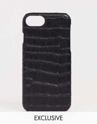 Эксклюзивный черный чехол для iРhone с отделкой под кожу крокодила My Accessories London