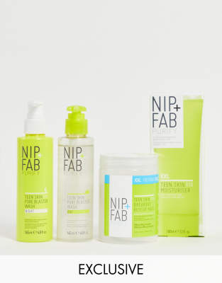 Эксклюзивный набор средств для очищения подростковой кожи NIP+FAB x ASOS Exclusive Teen Cleanse + Purify Regime (скидка 41%)-Бесцветный