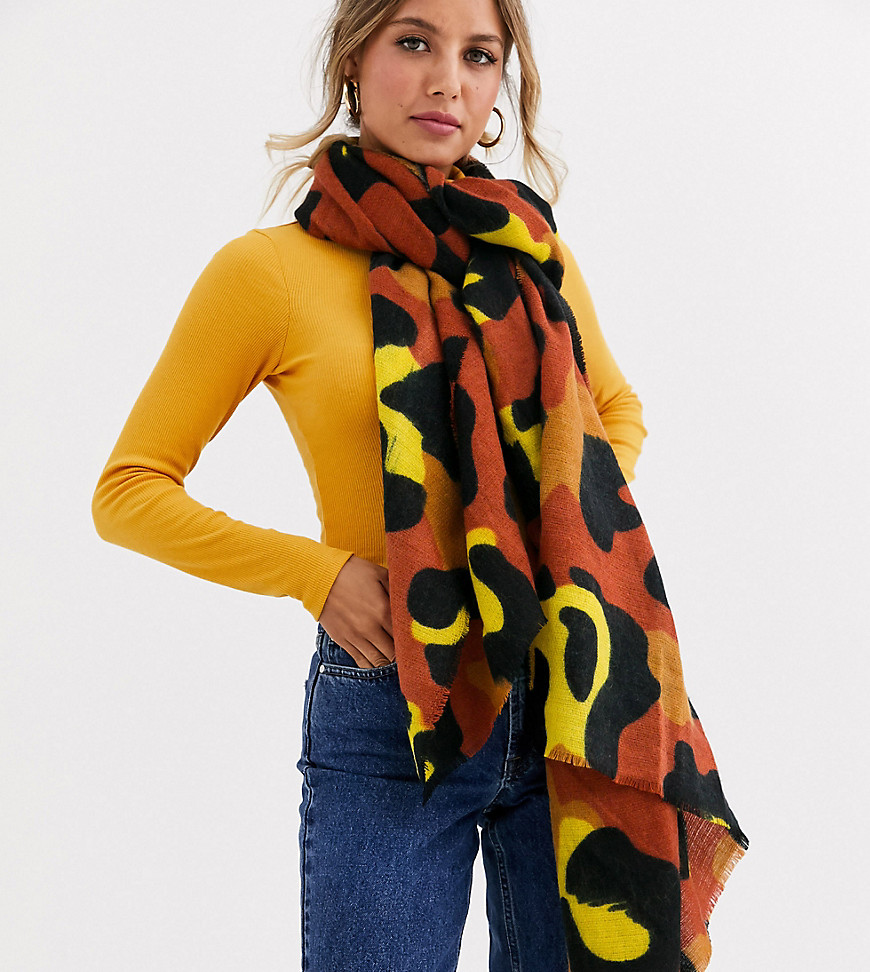 фото Эксклюзивный шарф с ярким леопардовым принтом stitch & pieces-мульти
