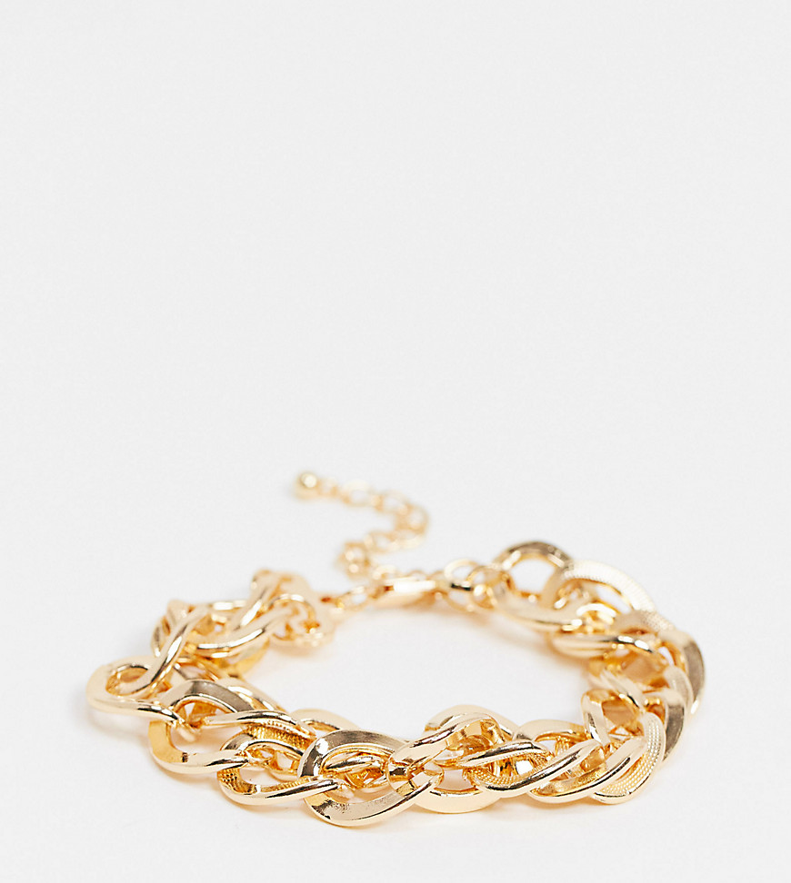 фото Эксклюзивный золотистый браслет из двойной массивной цепочки vero moda