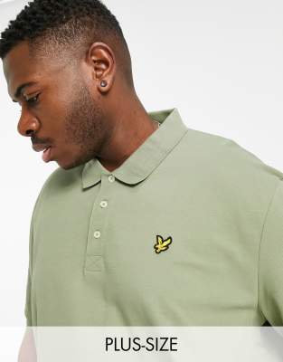 фото Эластичное поло узкого кроя цвета хаки lyle & scott plus-зеленый цвет