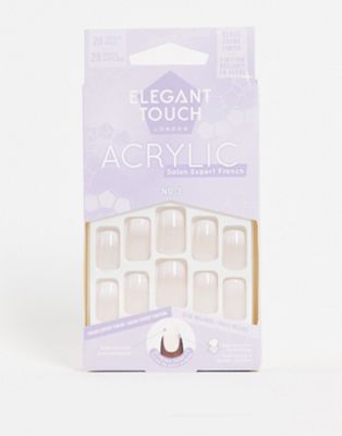 Elegant Touch Acrylic French Long Square False Nails No. 3