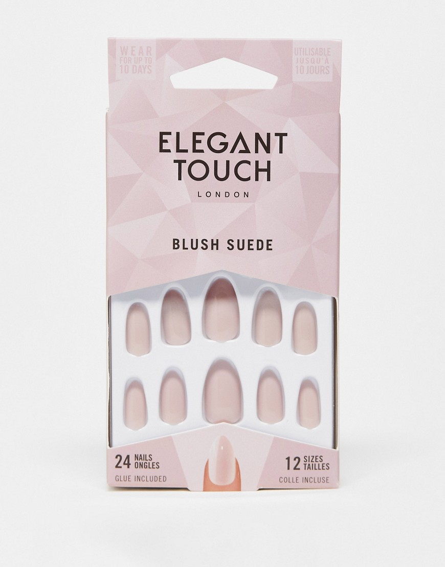 Elegant Touch Blush Suede False Nails-Neutral