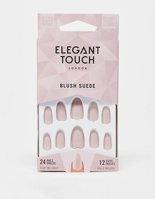 Elegant Touch Blush Suede False Nails