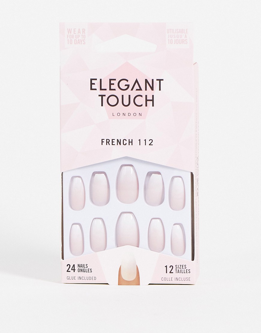 elegant touch french 112 false nails-white