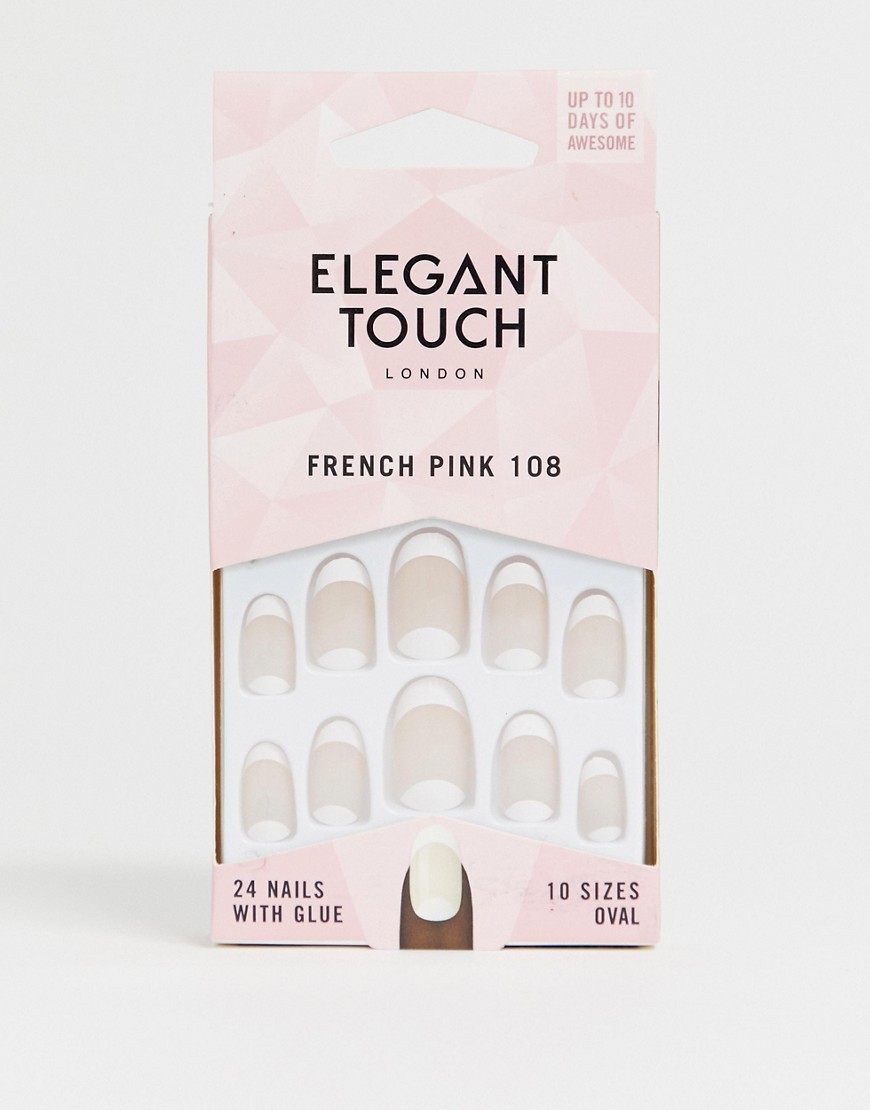 Elegant Touch - French Cuticle Moon - 108 unghie finte lunghezza media-Bianco