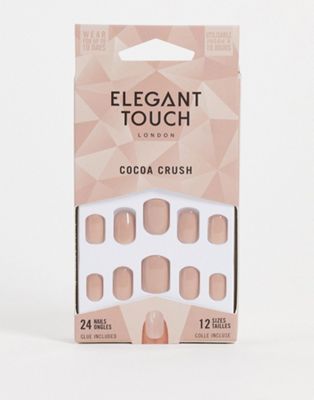 Elegant Touch – Kunstnägel in Cocoa Crush-Neutral
