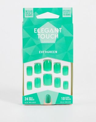 Elegant Touch Luxe Looks False Nails - Evergreen