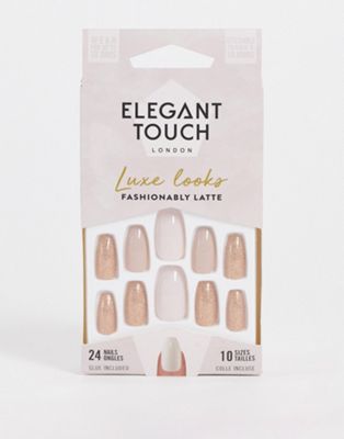 Elegant Touch Luxe Looks False Nails - Fashionably Latte