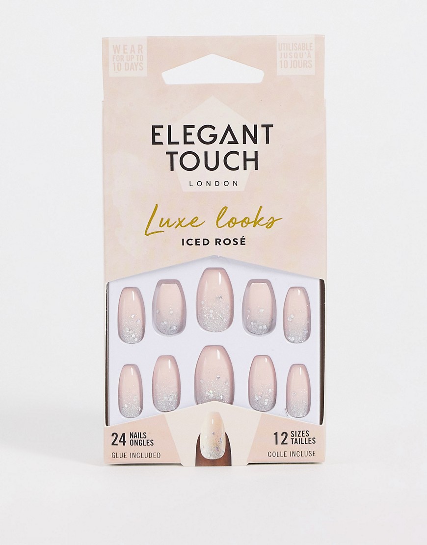 elegant touch luxe looks false nails - iced rose-multi