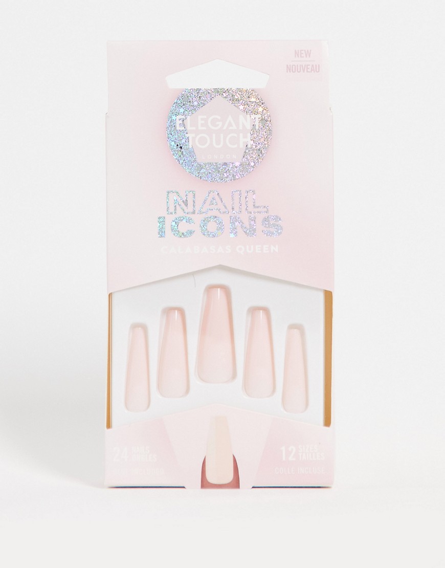 elegant touch - nail icons - lösnaglar - calabasas queen-pink