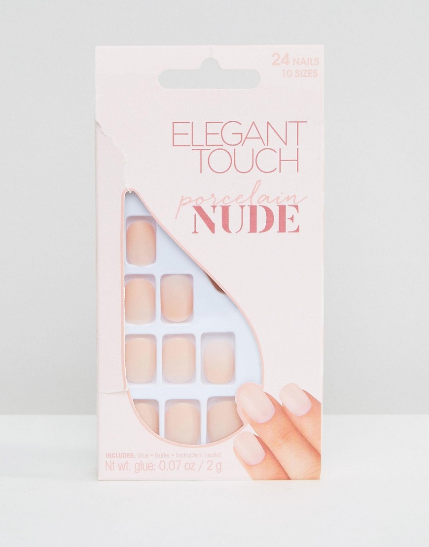 Elegant Touch - Nude Collection - Afgeronde rechthoekige matte nagels-Roze