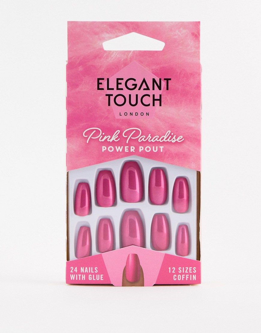 Elegant Touch Pink Paradise False Nails - Power Pout-Multi