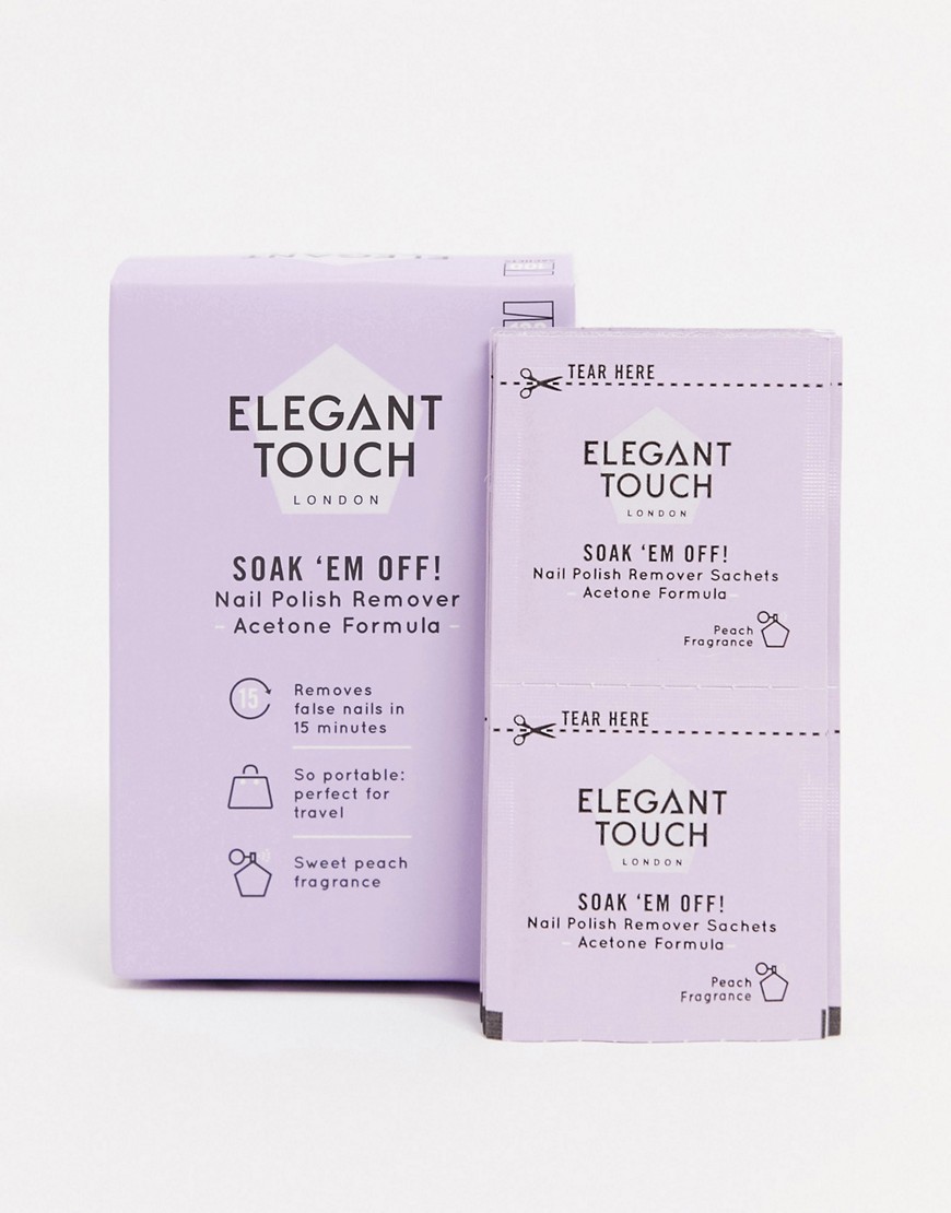 Elegant Touch Soak ’Em Off Gel Polish Remover Pads-Clear