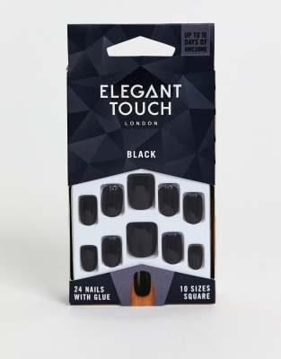 Elegant Touch Elegant Touch Square False Nails-Black