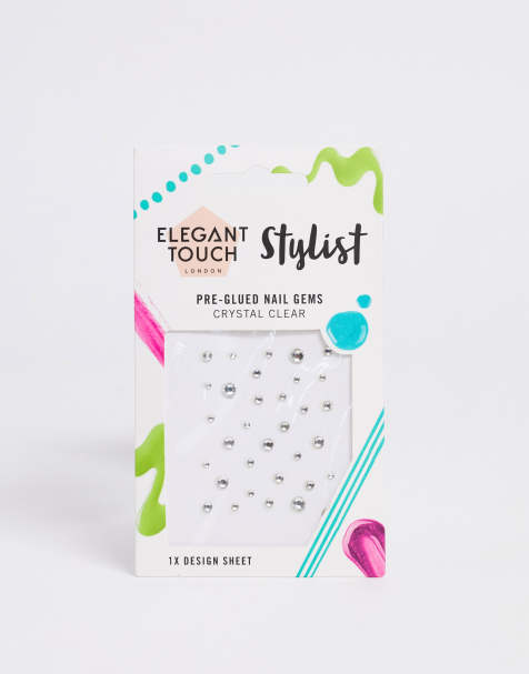 Elegant Touch Stylist Pre-Glued Nail Gems - Crystal Clear