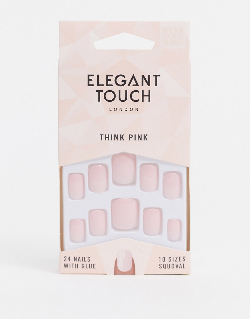elegant touch - think pink false nails - lösnaglar