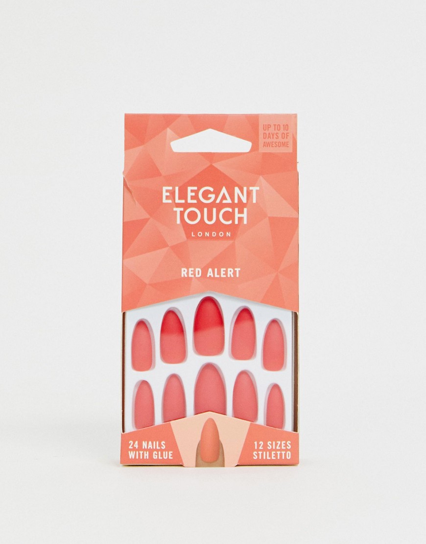 Elegant Touch - Unghie finte lucide - Red Alert-Rosso