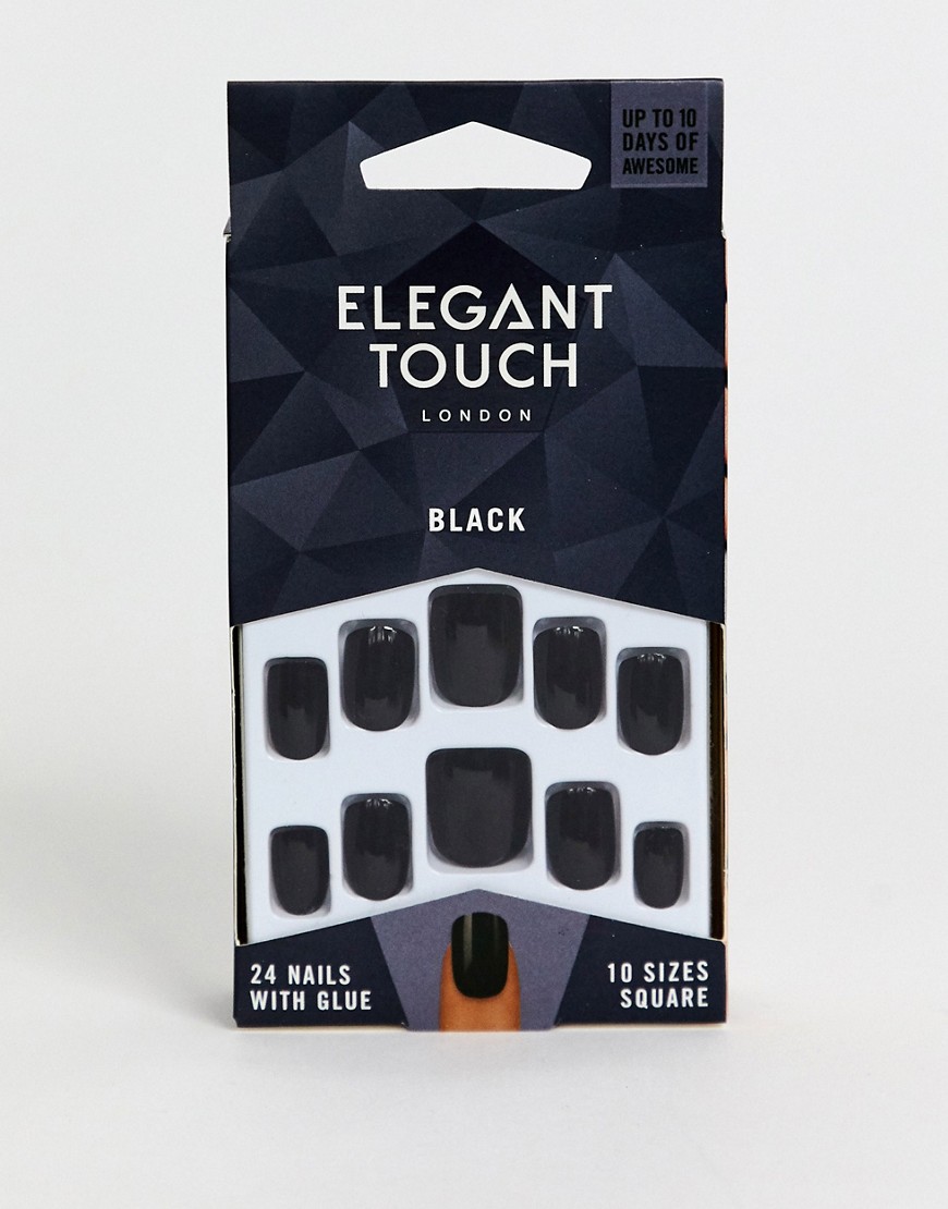 Elegant Touch - Vierkante nepnagels-Zwart