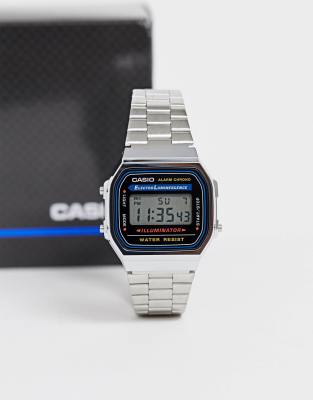 фото Электронные часы-браслет casio a168wa-1yes-серебряный