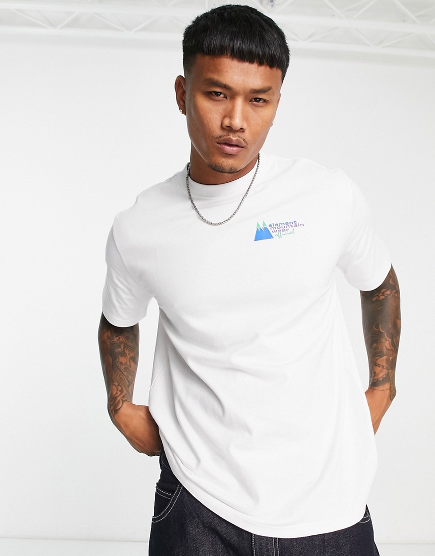 Element 100% back print t-shirt in white