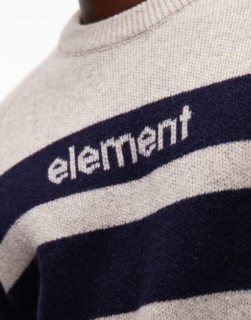Element – 2000 – Beżowy sweter z dzianiny z mieszanki wełny z logo na piersi, 5 z 5