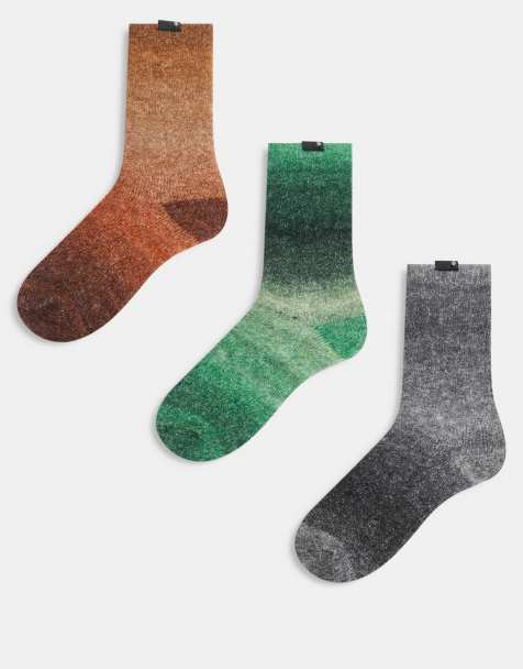 Element 3 pack of gradient colour socks in grey, green, orange - view 1