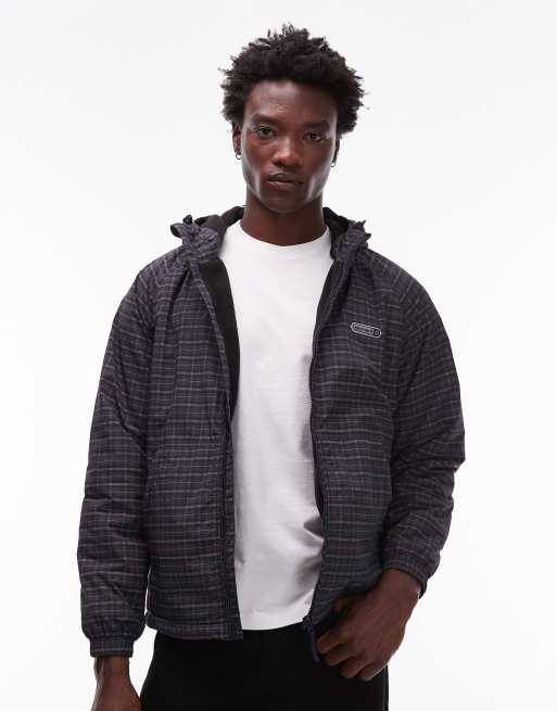 Element alder 2.0 plaid tracksuit jacket in navy