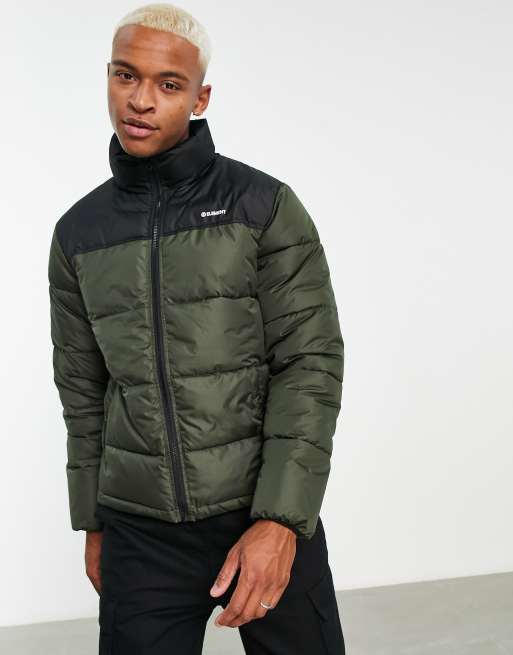Element – Alder Artic – Pufferjacke im Blockfarbendesign in Khaki und Schwarz