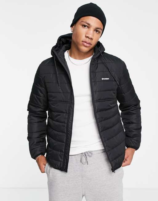 Element Alder Fundamental puffer jacket in black | ASOS