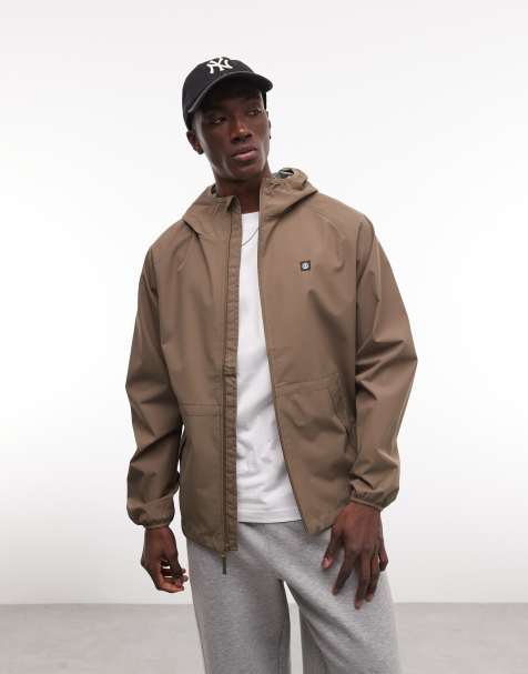 Element Alder waterproof shell rain coat in stone - view 1