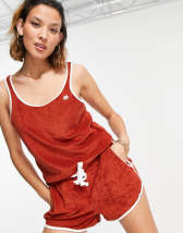Pull&Bear track shorts with contrast trim in red