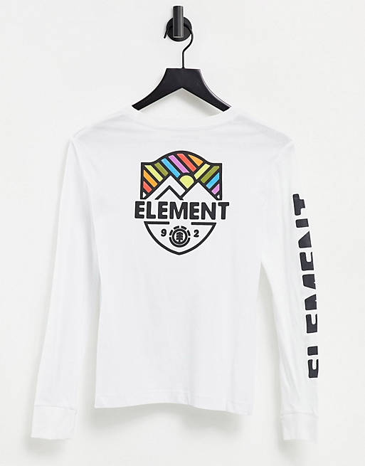 Element Beamin long sleeve t-shirt in white