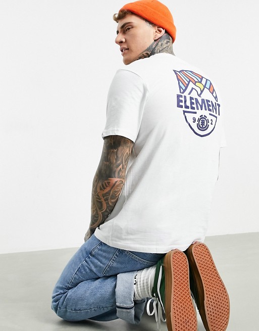 Element Beaming back print t-shirt in white