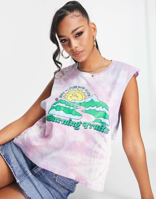 Element – Burning Trails – Fioletowy podkoszulek z efektem tie dye 