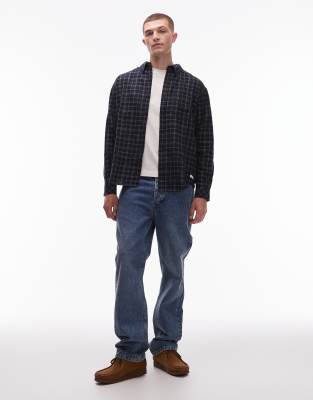 Element Button Down Regular Fit Flannel Plaid Shirt In Black